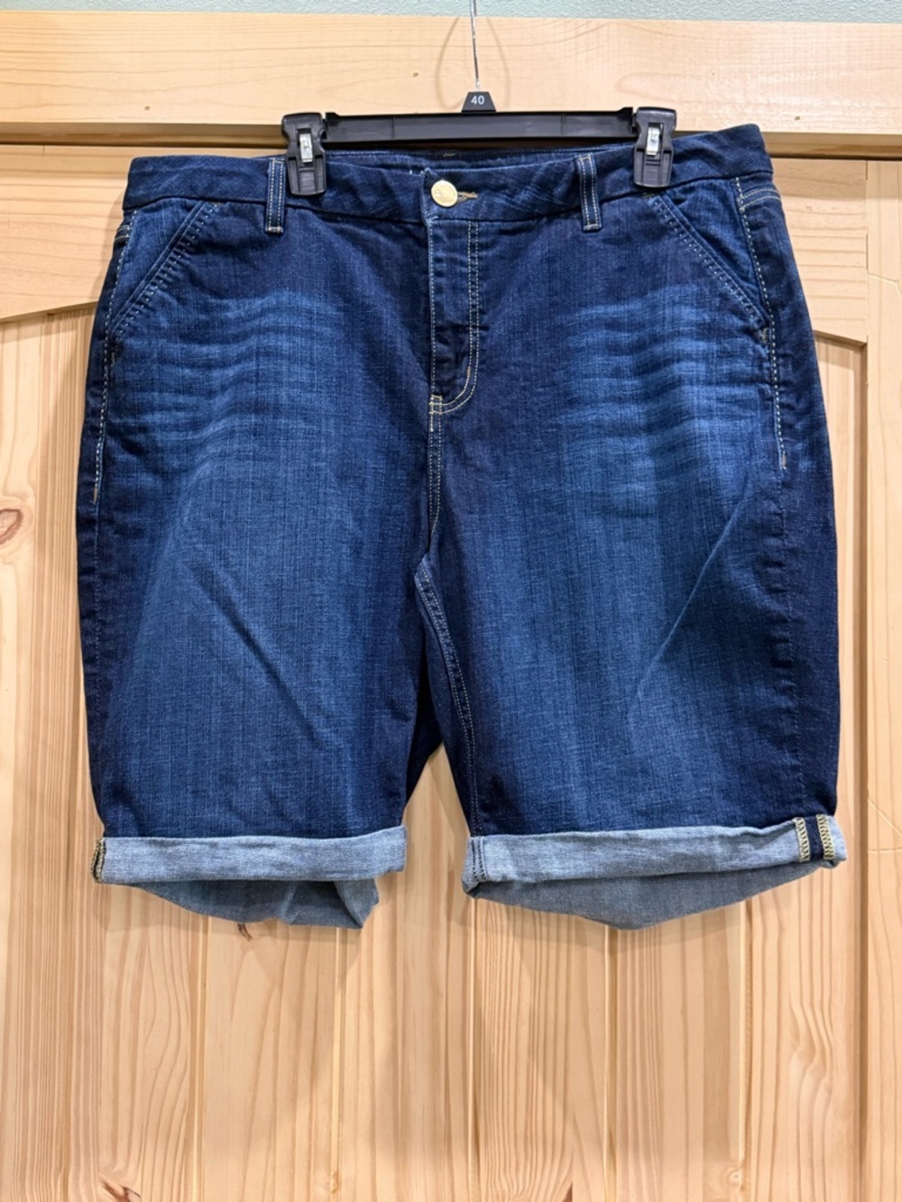 Lane Bryant Dark Blue Denim Bermuda Shorts